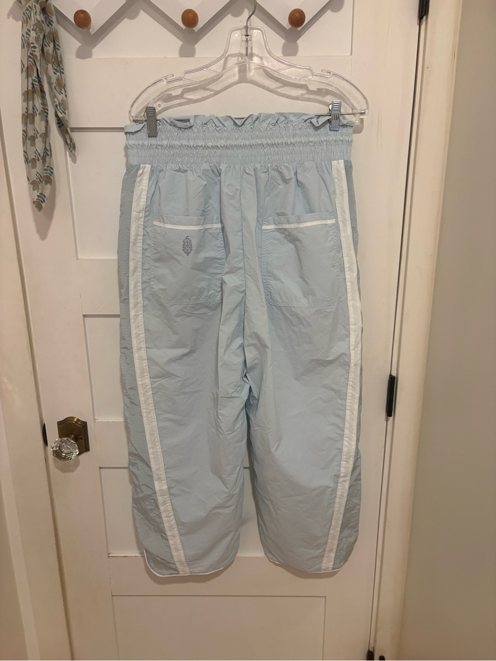 Free People NWOT The Champ is Here Light Blue Wide-Leg Track Pants - Picture 3 of 9